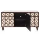 CON1036/CABINET, Antiqued Multi-faceted Mirrored Cabinet
