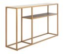 CON1064/OCTAVIA CONSOLE TABLE/BEIGE FAUX STONE/BLACK FAUX GRANITE/GO