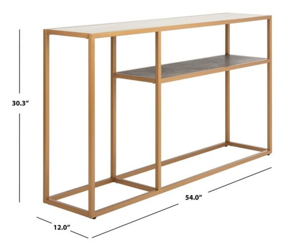 CON1064/OCTAVIA CONSOLE TABLE/BEIGE FAUX STONE/BLACK FAUX GRANITE/GO - Image 4