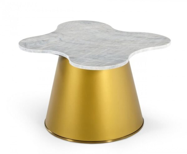 CT1089/Galbro High - Glam White Marble and Gold Coffee Table - Image 3