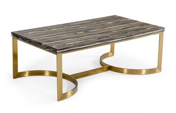 CT1091/Greely - Glam Black and Gold Marble Coffee Table - Image 2