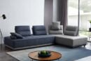 SF1057/Glen Blue & Grey Fabric Sectional Sofa