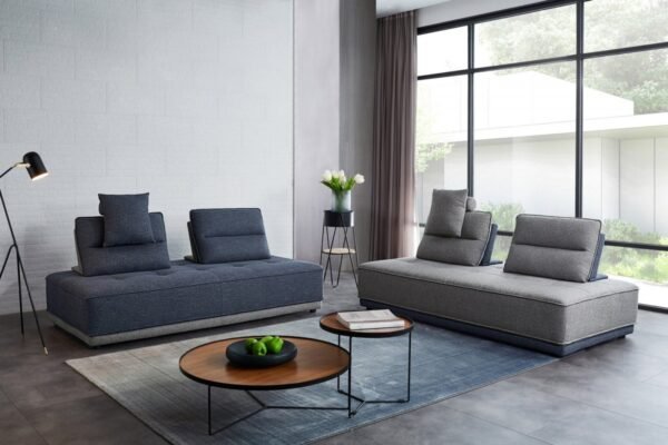 SF1057/Glen Blue & Grey Fabric Sectional Sofa