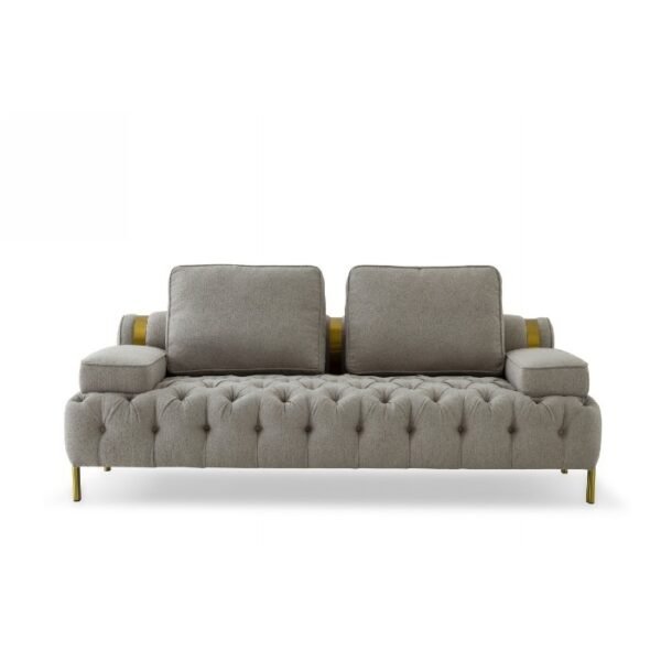 SO1021/Casa Ladera - Glam Grey and Gold Fabric Loveseat