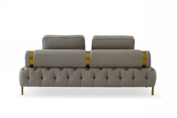 SO1021/Casa Ladera - Glam Grey and Gold Fabric Loveseat - Image 4