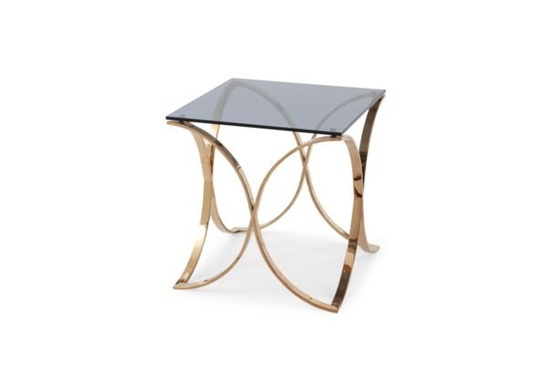 ST1061/CHEROKEE SMOKED GLASS & ROSEGOLD END TABLE