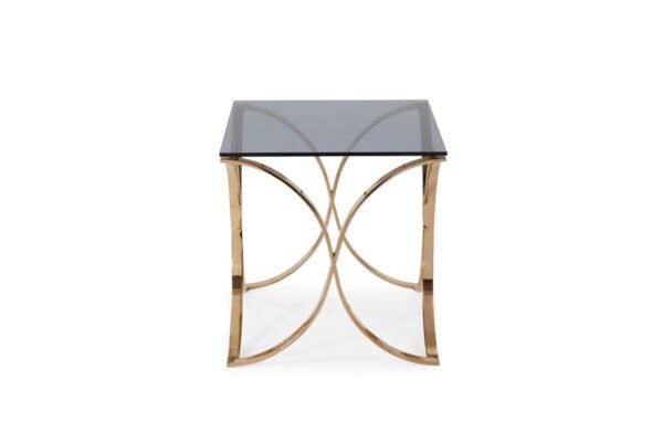 ST1061/CHEROKEE SMOKED GLASS & ROSEGOLD END TABLE - Image 2