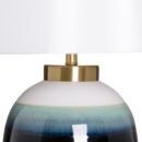 TL1082/TABLE LAMP WHITE-BLUE CERAMIC-FABRIC