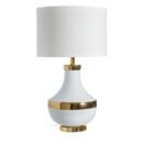 TL1084/TABLE LAMP WHITE-GLOD CERAMIC-FABRIC