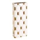 VS1272/VASE WHITE-GOLD CERAMIC DECORATION