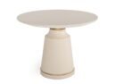 CT1077/HOLLY Modern Off-White Concrete & Brass Coffee Table