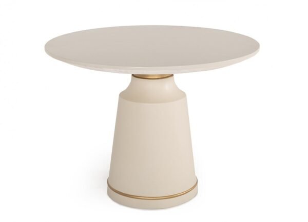 CT1077/HOLLY Modern Off-White Concrete & Brass Coffee Table