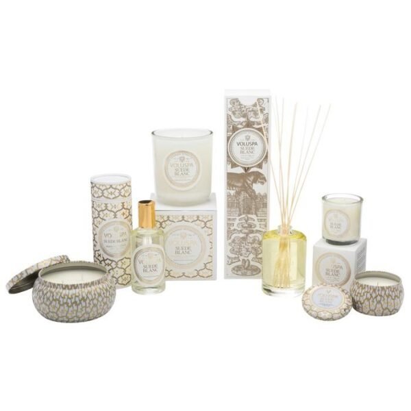 SC1040/SUEDE BLANC 2 WICK METALLO CANDLE IN PRINTED TIN - Image 3