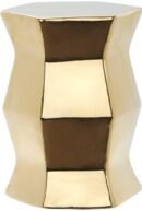 STL1012/MODERN HEXAGON GARDEN STOOL PLATED GOLD