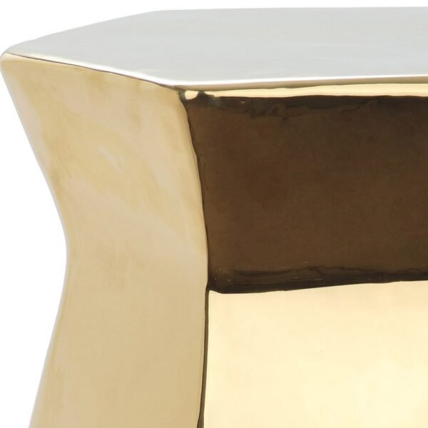 STL1012/MODERN HEXAGON GARDEN STOOL PLATED GOLD - Image 2