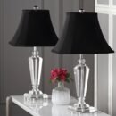 TL1047/SET-2 LILLY CRYSTAL LAMP-BLACK BELL GENEVA SHADE