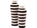VS1166/CERAMIC BLACK AND WHITE STRIPE GLAZE VASE