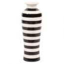 VS1166/CERAMIC BLACK AND WHITE STRIPE GLAZE VASE
