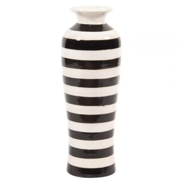 VS1166/CERAMIC BLACK AND WHITE STRIPE GLAZE VASE - Image 2